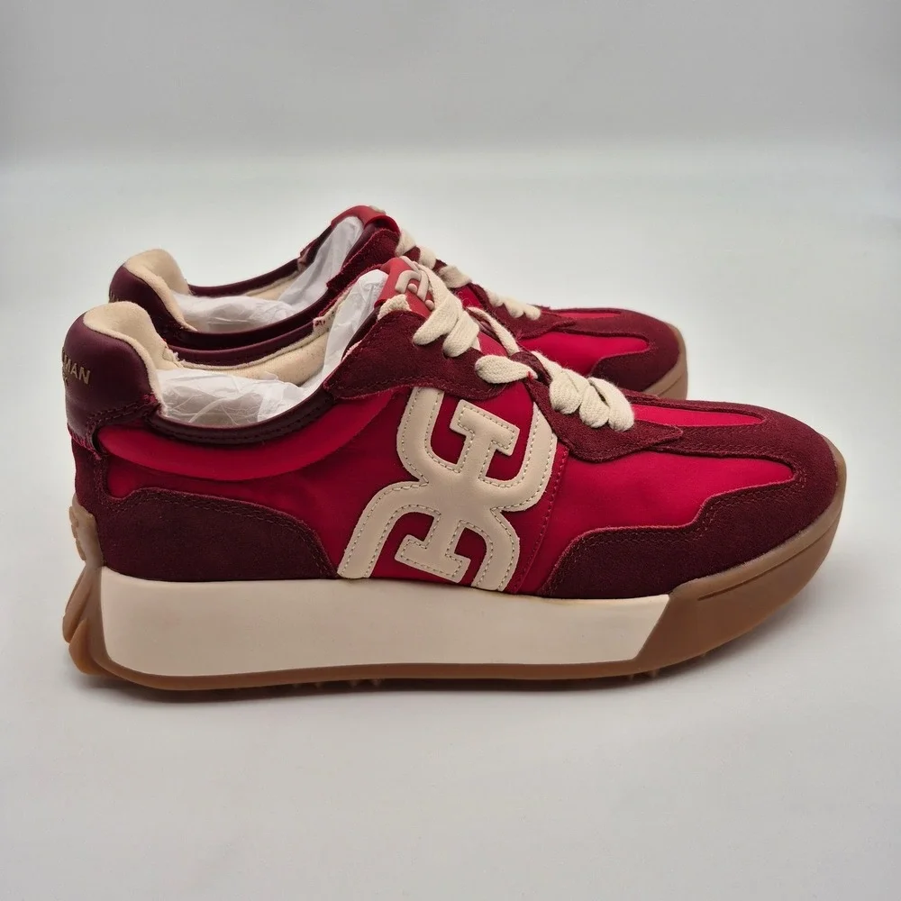 Sam Edelman Langley 3 Red Suede Sneakers Women's Size 7.5 Shoes